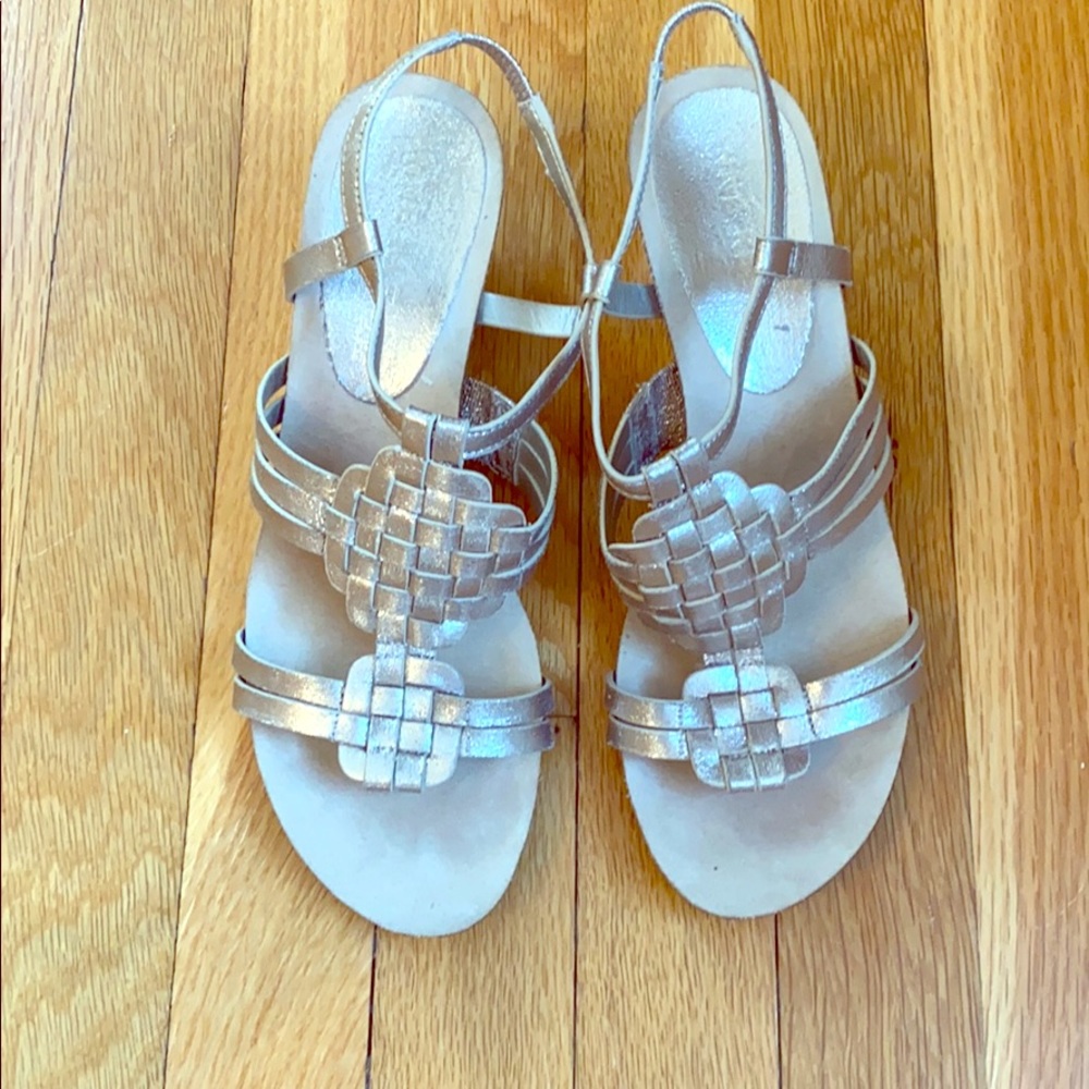 Anne Klein Wedge Sandals Gold